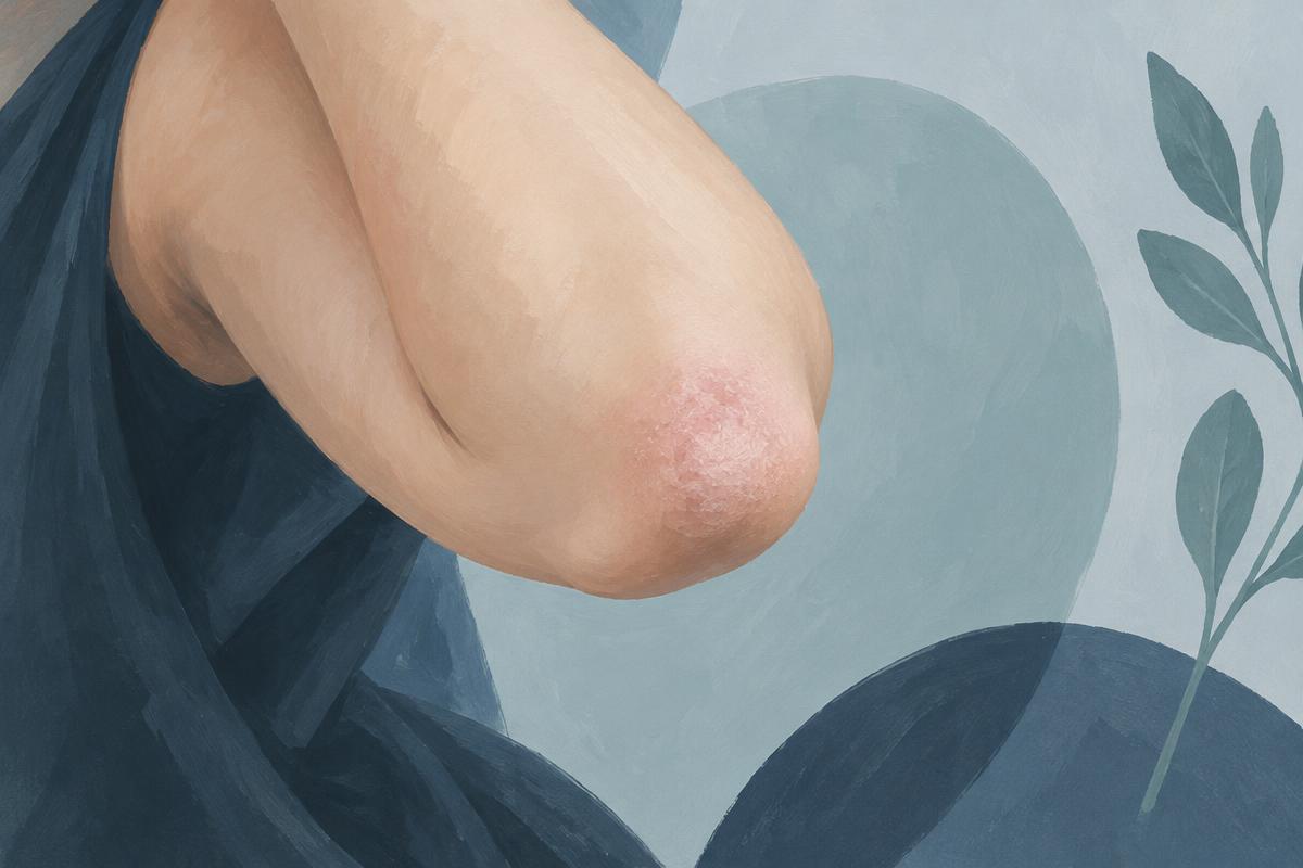 Illustration of an elbow with a textured skin patch